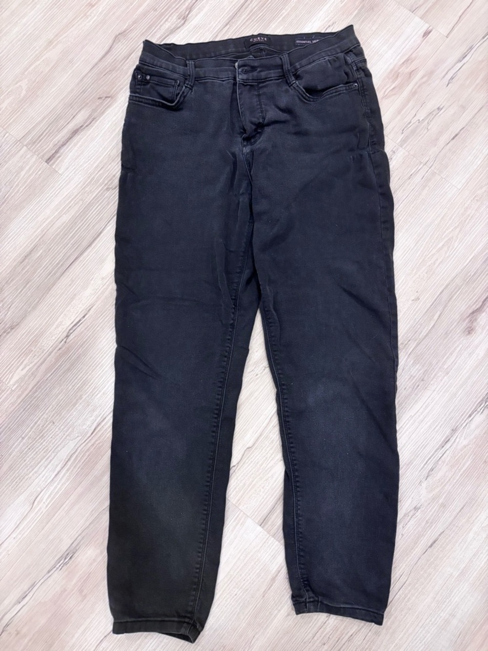 Curve Appeal Essential Skinny Black Jeans Straight Leg Stretch size 12